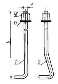 Болт фундаментный изогнутый